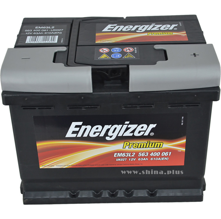 АКБ 63Ah Energizer Premium (563 400 061) (о.п+) 610 (EN) 12V