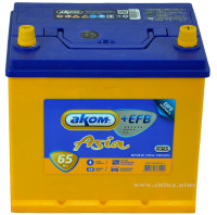 АКБ 65Ah Аком Asia EFB (о.п+) 670А(EN) 12V