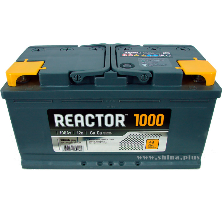 АКБ100Ah Аком Reactor (о.п+) 1080А(EN) 12V