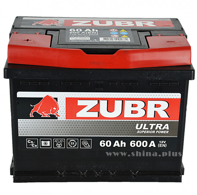 АКБ 60Ah ZUBR Ultra (+п.п) 600А(EN) 12V