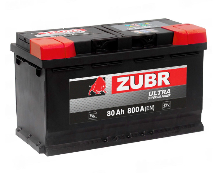 АКБ 80Ah ZUBR Ultra (о.п+) 800А(EN) 12V