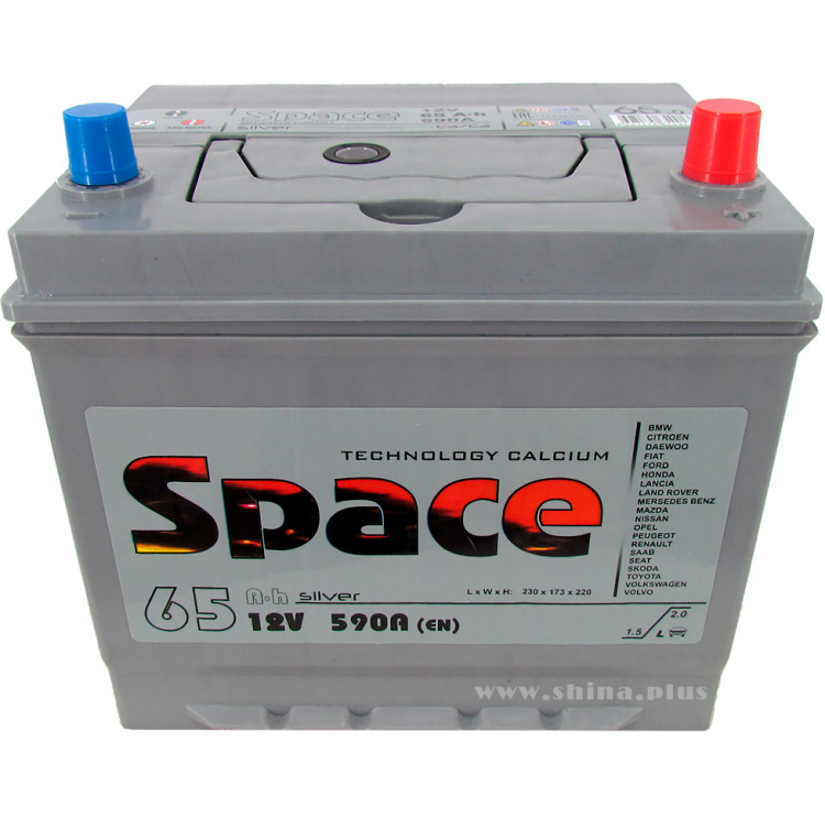 АКБ 65Ah Space Ca/Ca (75D23L)  (о.п.+) 590А 12V Азия