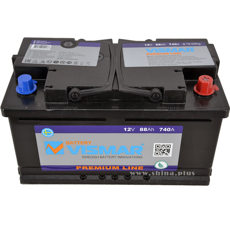 АКБ 88Ah Vismar PR LOW (о.п+) 740A(EN) 12V