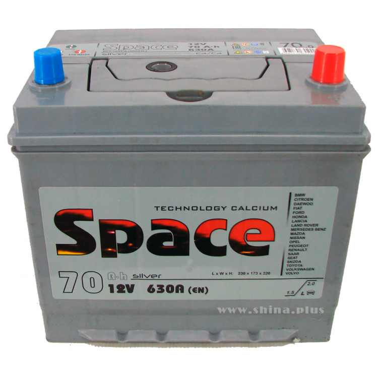 АКБ 70Ah Space Ca/Ca  (о.п.+) 630А 12V Азия