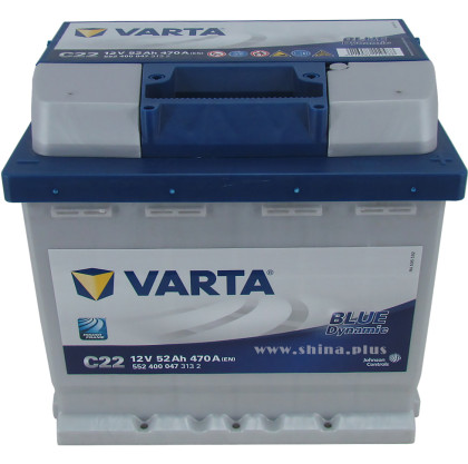 АКБ 52Ah Varta 552 400 047A (о.п+) Blue dynamic"C22" 470A(EN) 12V малый корпус