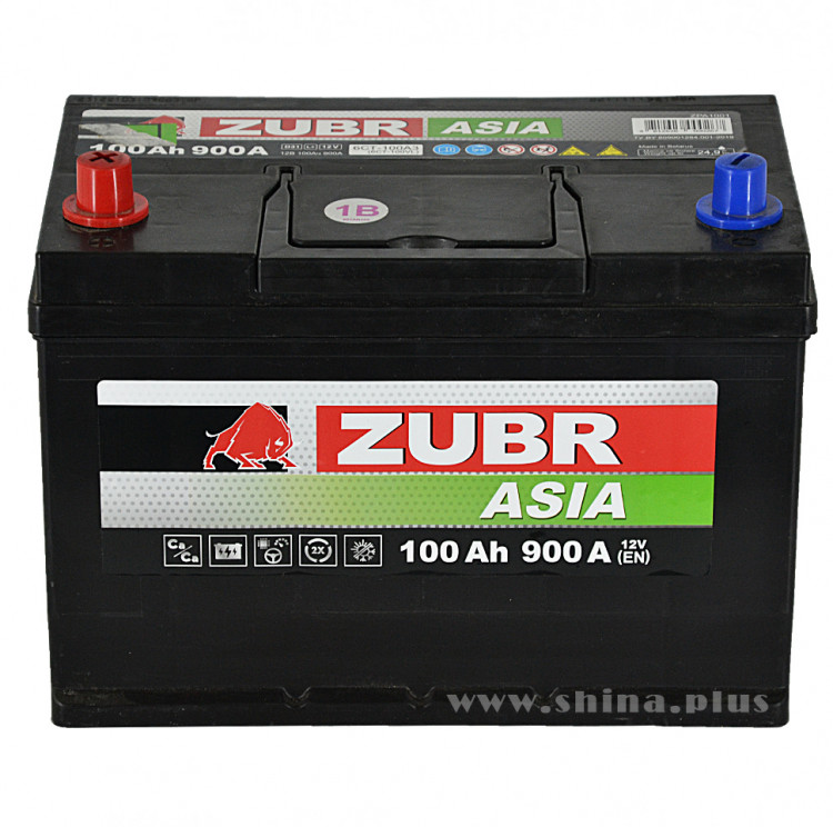 АКБ100Ah ZUBR Premium Asia (+п.п) 900А(EN) 12V нижнее крепление