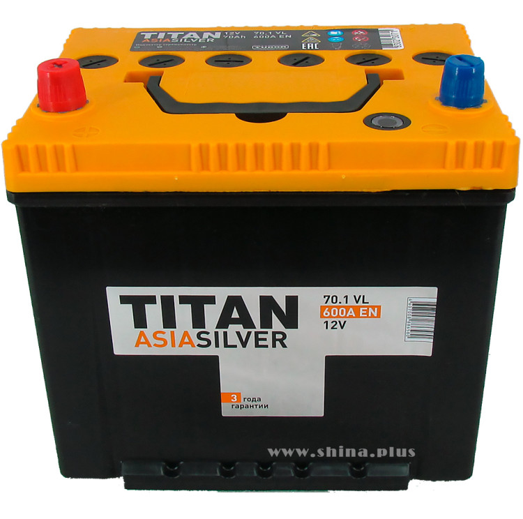 АКБ 70Ah Titan Asia Silver (+п.п) 600A (EN) 12V (с нижним креплением)