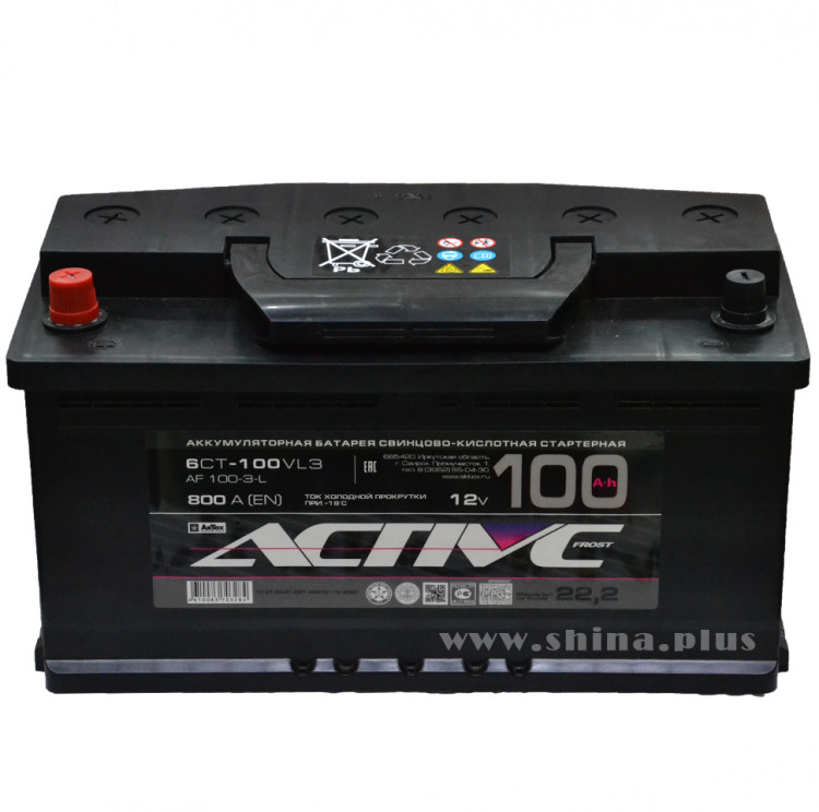 АКБ100Ah Active Frost (+п.п.) 800А(EN) 12V