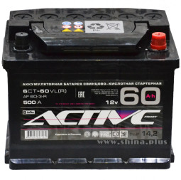 АКБ 60Ah Active Frost (о.п+) 500А(EN) 12V