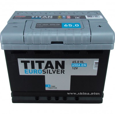 АКБ 65Ah Titan Eurosilver  (о.п+) 620А (EN) 12V
