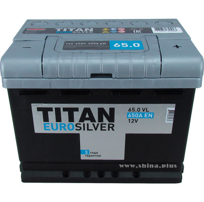 АКБ 65Ah Titan Eurosilver  (о.п+) 650А (EN) 12V