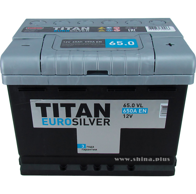 АКБ 65Ah Titan Eurosilver  (о.п+) 620А (EN) 12V