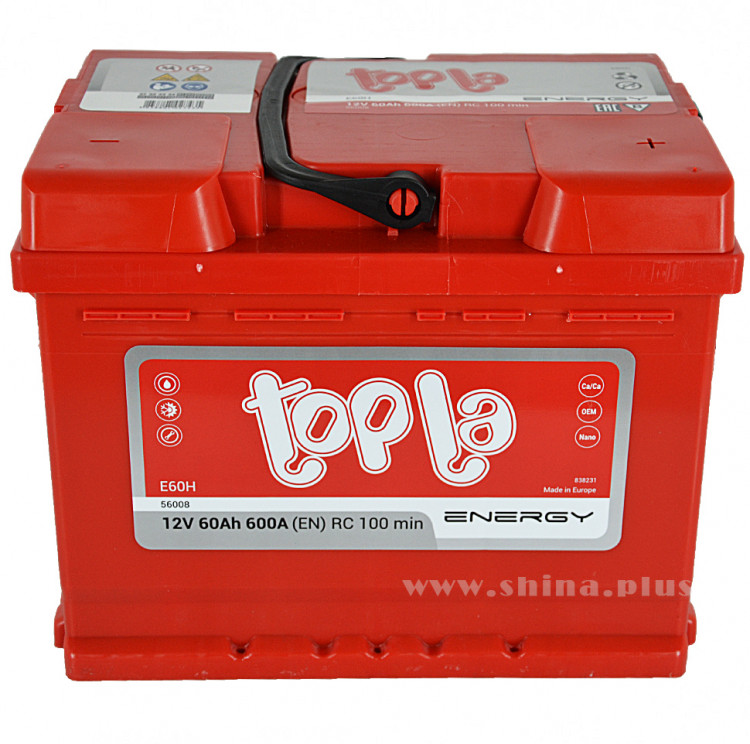 АКБ 60Ah Topla Energy (108060 E60H 56008) (о.п+) 600А (EN) 12V