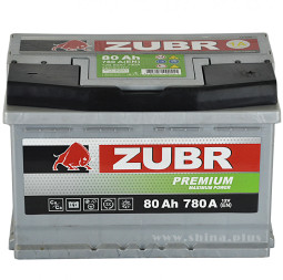 АКБ 80Ah ZUBR Premium (о.п+) 820A(EN) 12V