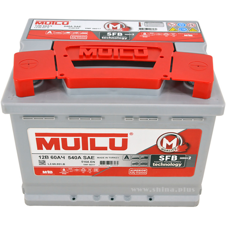 АКБ 60Ah Mutlu (L2.60.051.B) SFB (+п.п.) 510А(EN) 12V