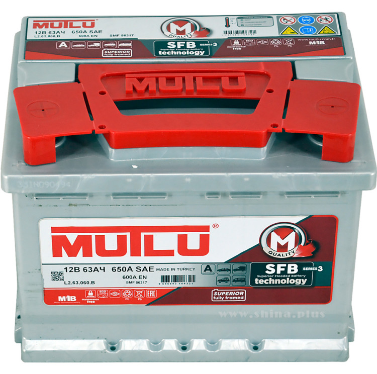 АКБ 63Ah Mutlu (L2.63.060.B) (+п.п) 600А(EN) 12V