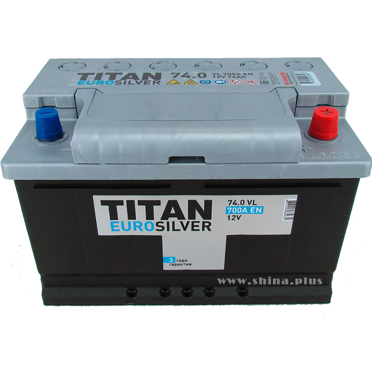 АКБ 74Ah Titan Eurosilver  (о.п.+) низкий 700A (EN) 12V