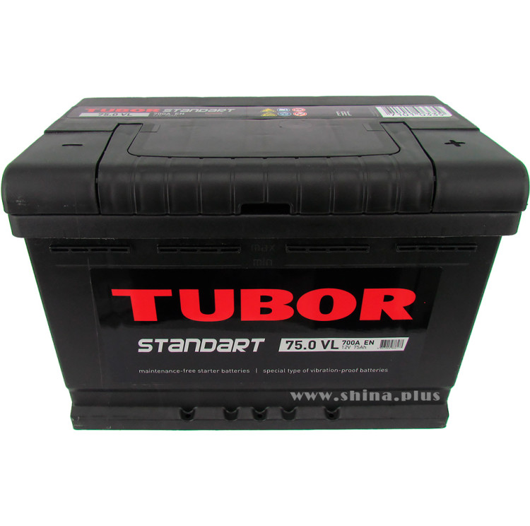 АКБ 75Ah Tubor Standart (о.п.+) 700А (EN) 12V