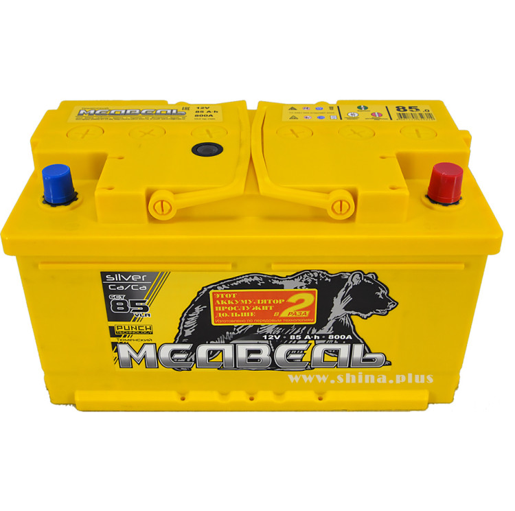 АКБ 85Ah Тюм. медведь желтый 800A (EN) (о.п+) 12V низкий