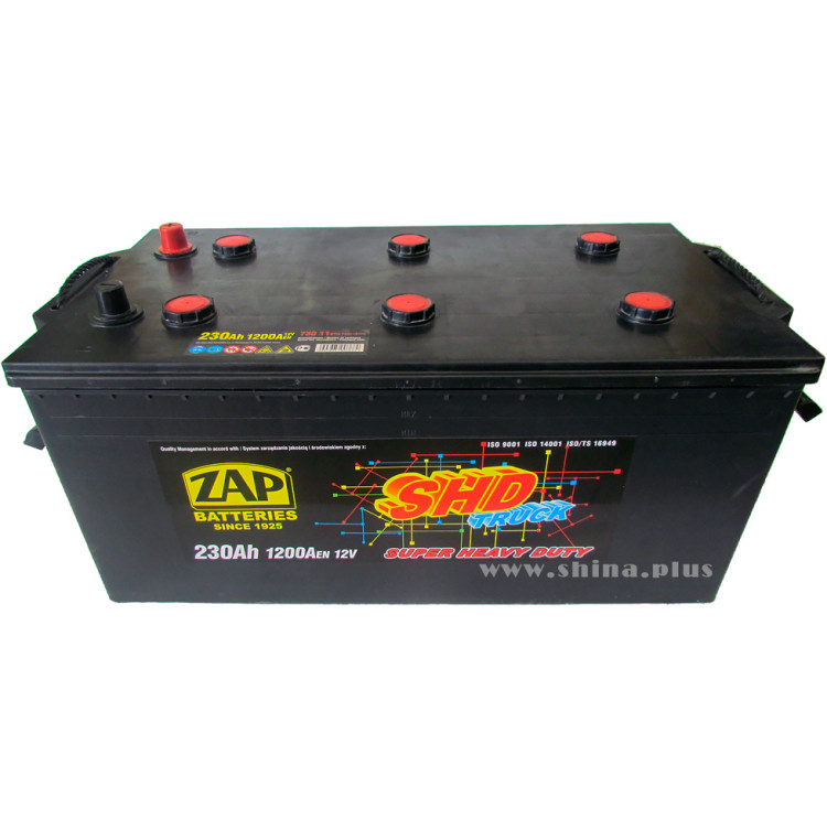 АКБ230Ah Zap SHD Truck 730 11 (о.п+) №№ 1200А (EN) 12V %%% конус