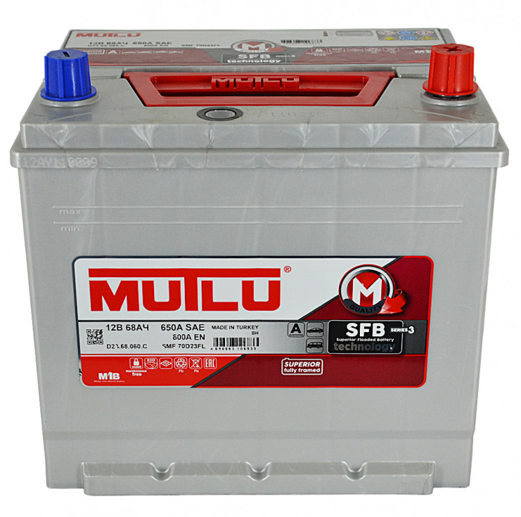 АКБ 68Ah Mutlu (D23.68.060.C) (о.п+) 600А(EN) 12V Азия
