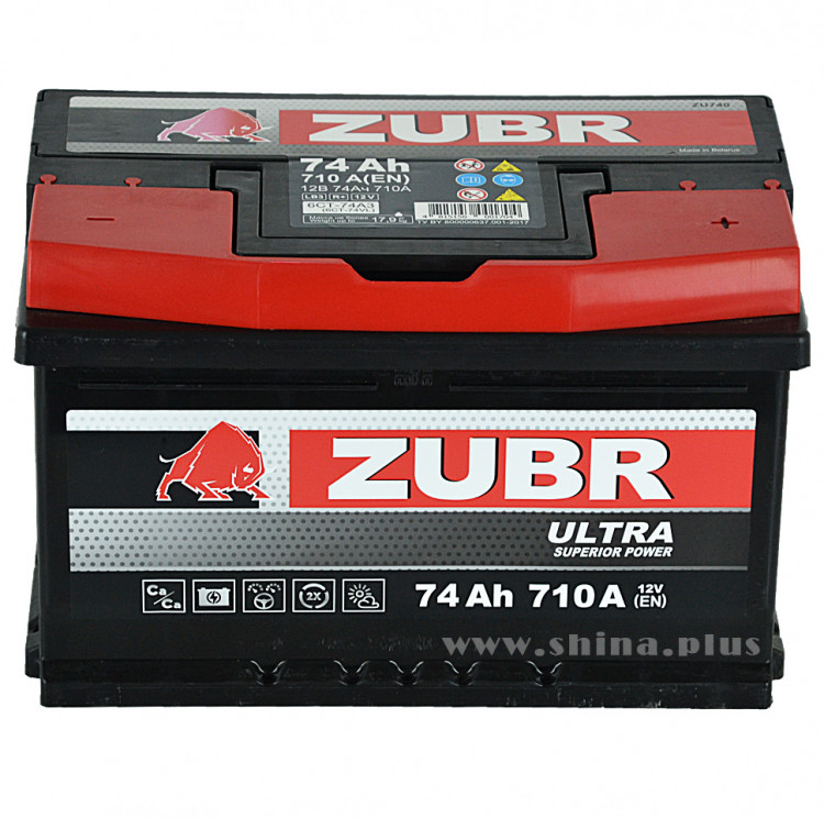 АКБ 74Ah ZUBR Ultra (о.п+) 710А(EN) 12V