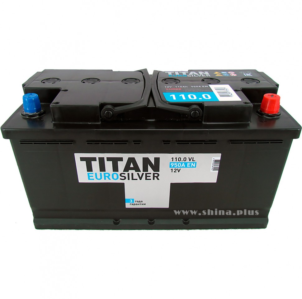 АКБ110Ah Titan Eurosilver (о.п+) 930A (EN) 12V (пробки)