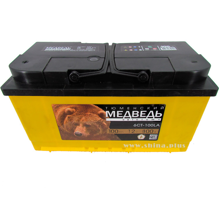 АКБ100Ah Тюмен. медведь черный (+п.п) 800А(EN) 12V