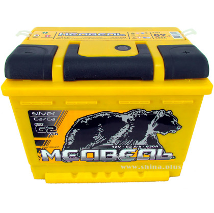 АКБ 62Ah Тюм. медведь жёлтый (о.п.+) 630А 12V New (6CT-62VLR)