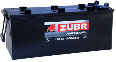АКБ190Ah ZUBR Professional МАЗ болт R+ но (+п.п) 1200А(EN) 12V