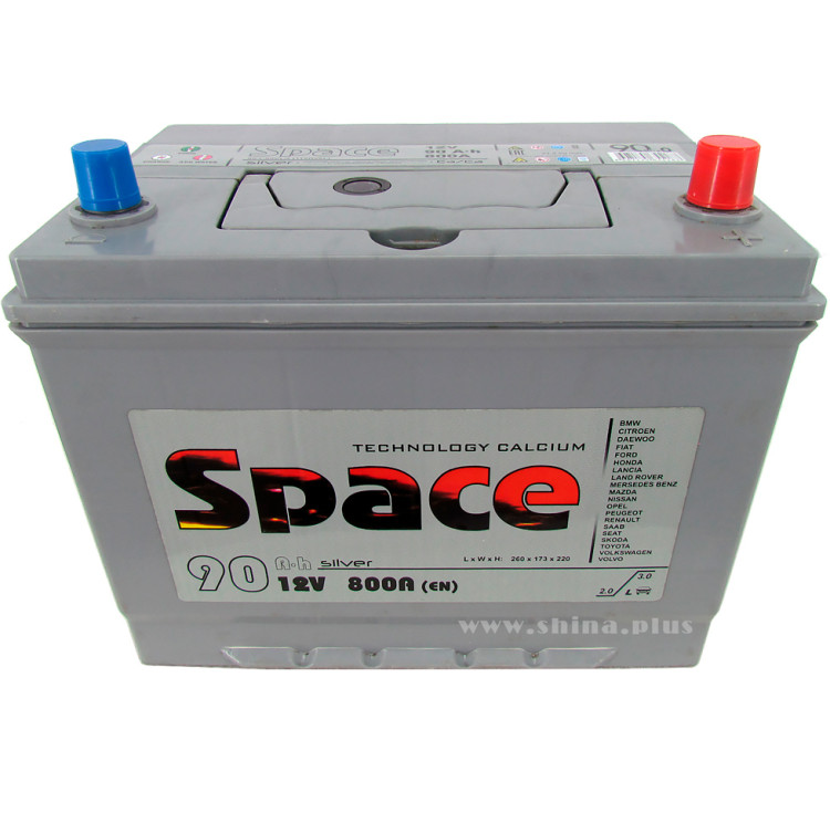 АКБ 90Ah Space Ca/Ca (115D26L)  (о.п+) 800А 12V Азия