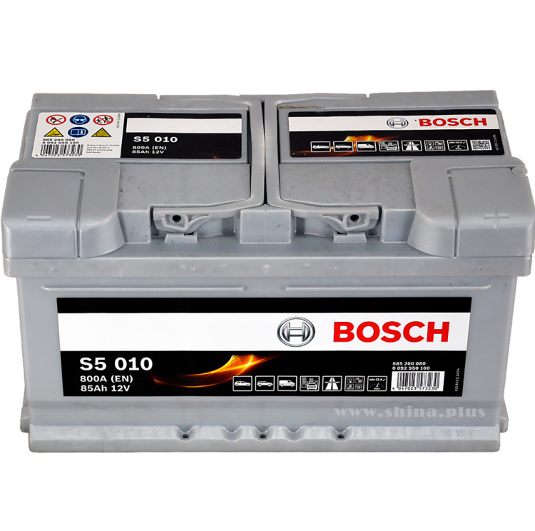 АКБ 85Ah BOSCH S5 Silver plus (585 200 080 ) (о.п+) 800A 12V низкий