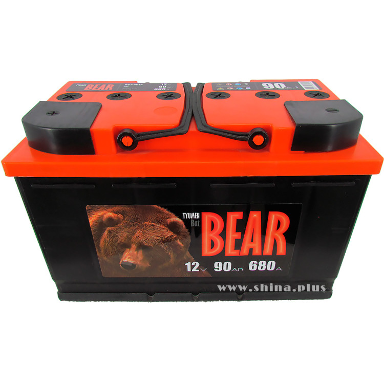 АКБ 90Ah Тюм. медведь оранжевый (+п.п.) 680А(EN) 12V высокий