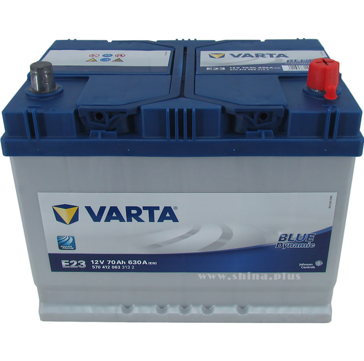 АКБ 70Ah Varta 570 412 063 Blue dynamic "E23" (о.п+) Азия 630A 12V