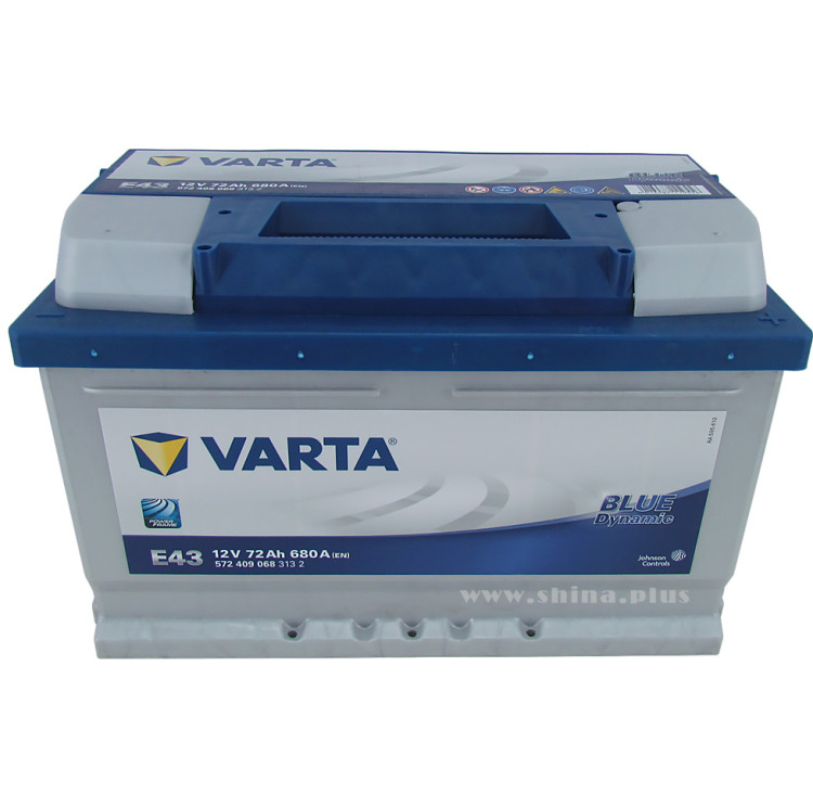 АКБ 72Ah Varta 572 409 068 Blue dynamic "E43" (о.п+) 680A 12V низкий