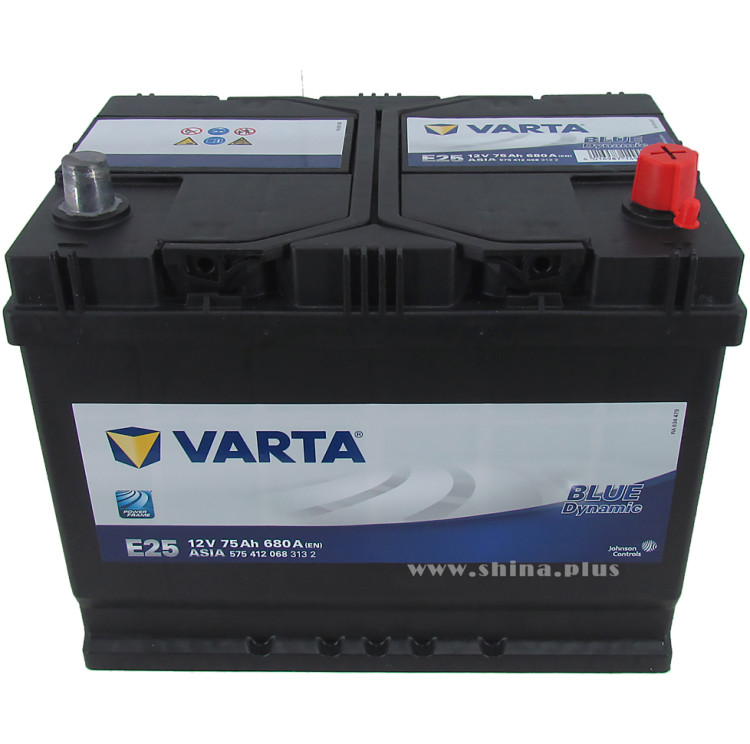 АКБ 75Ah Varta 575 412 068 Blue dynamic "E25" (о.п+) Азия 680A 12V