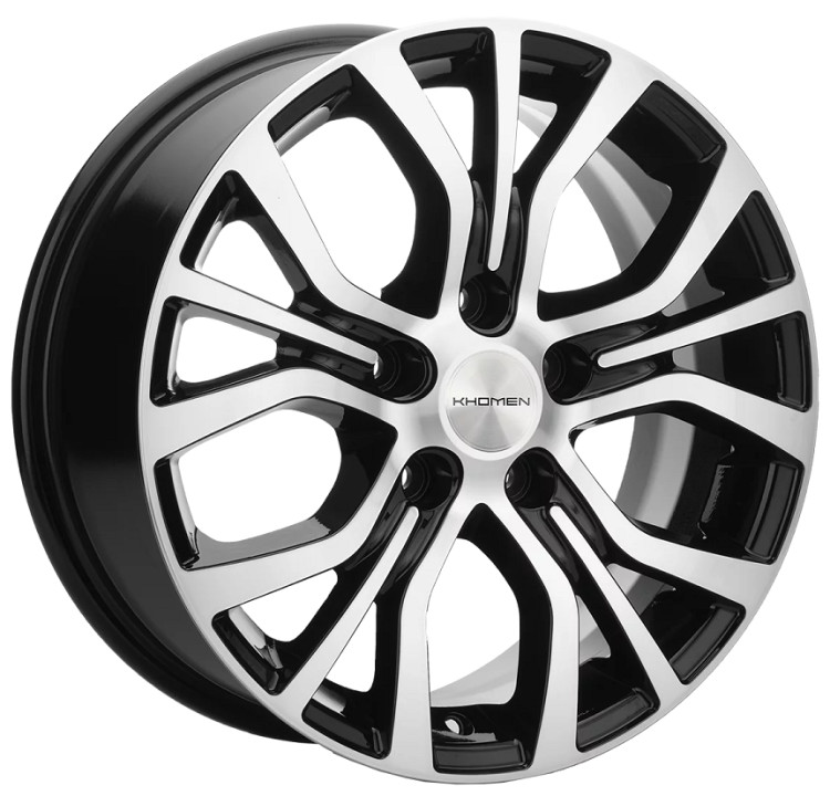 Диск R16 5x114,3 Khomen Wheels KHW1608 6,5J ET43 D67,1 Black-FP