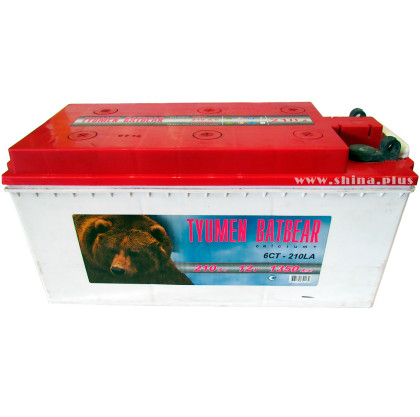 АКБ210Ah LA Тюмен.медведь (красн.) 1350А (о.п+) плоские клеммы