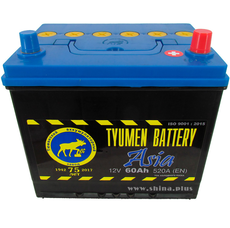 АКБ 60Ah Тюменский "Лось" Азия (о.п+) 520А(EN) 12V