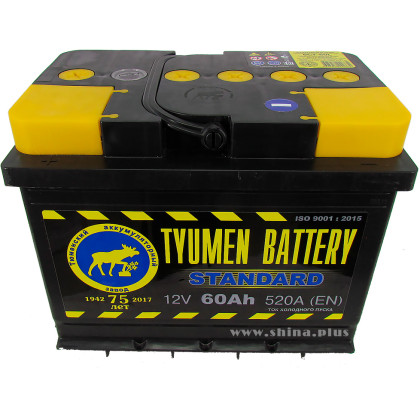 АКБ 60Ah Тюменский "Лось" Standart (+п.п.) 520А(EN) 12V