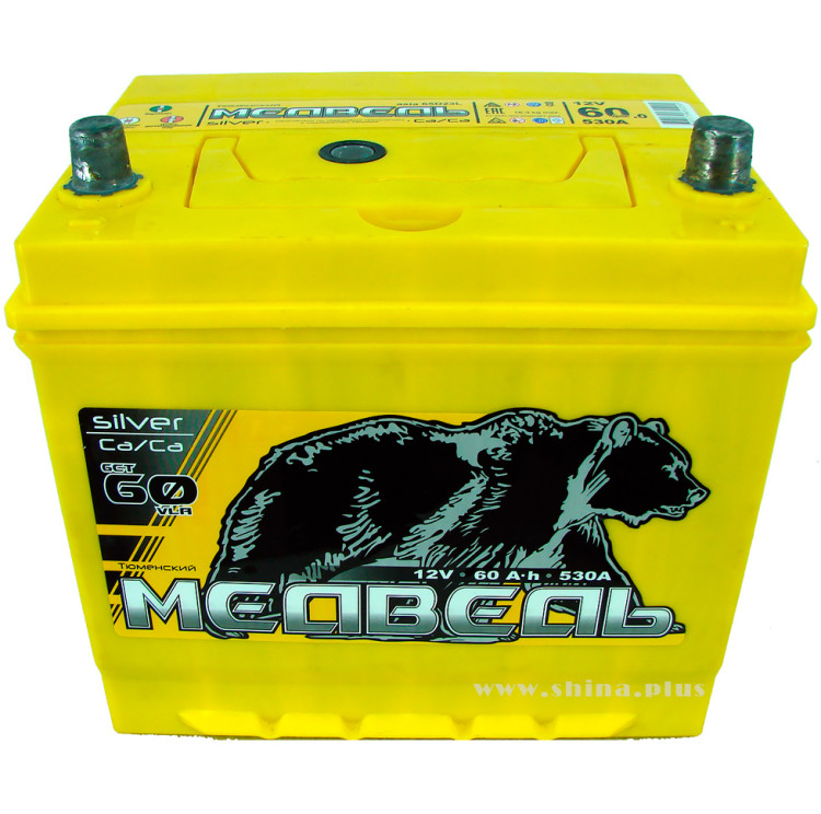 АКБ 60Ah Тюм. медведь желтый (65D23L) (о.п.+) 530А(EN) 12V Азия (6CT-60VLR)
