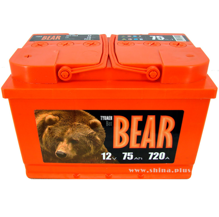 АКБ 75Ah Тюм. медведь оранжевый (+п.п.) 720А(EN) 12V