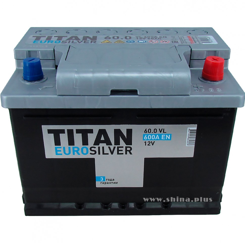 АКБ 60Ah Titan Eurosilver  (о.п.+) (низкая) 600А (EN) 12V