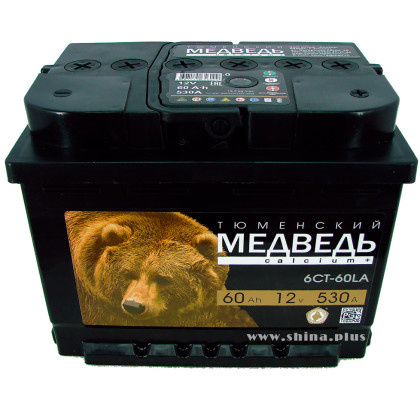 АКБ 60Ah Тюм. медведь черный (о.п.+) 590А(EN) 12V