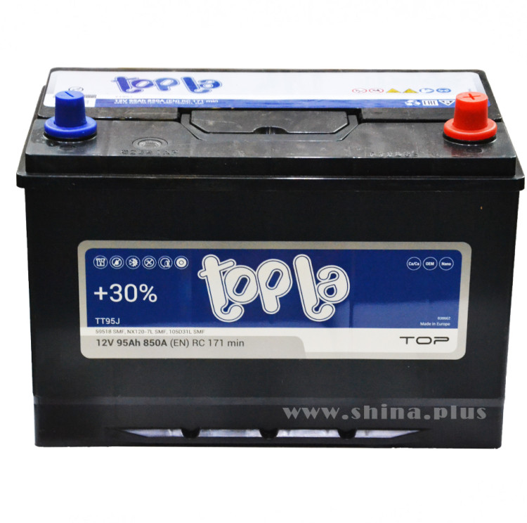 АКБ 95Ah Topla Top Jis 118895 TT95J 59518 SMF (о.п+) 850А (EN) 12V Азия