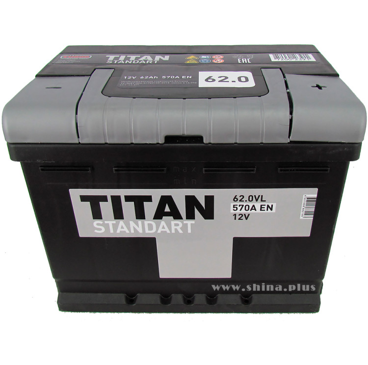 АКБ 62Ah Titan Standart (о.п.+) 560А (EN) 12V