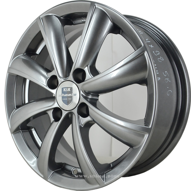 Диск R14  4x98 Бриз К&К 5,5J ET35 D58,5 дарк платинум