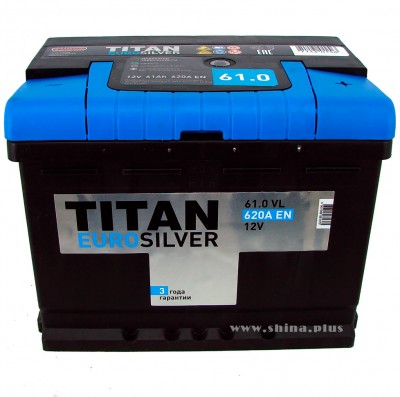 АКБ 61Ah Titan Eurosilver (о.п.+) 620А (EN) 12V