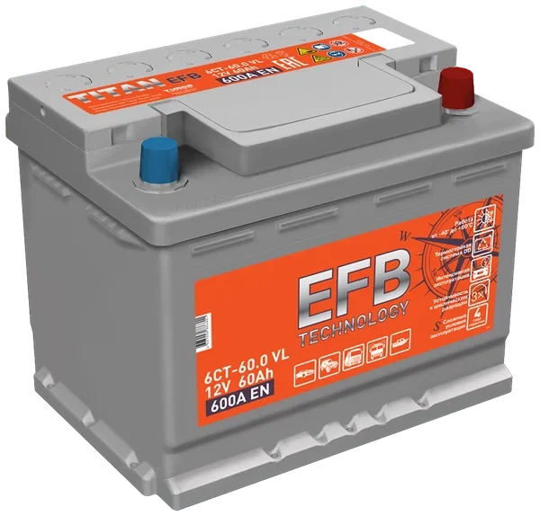 АКБ 60Ah TITAN EFB (о.п+) 600A (EN) 12V