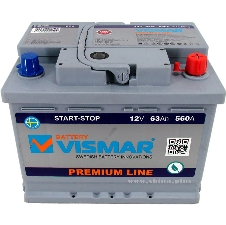 АКБ 63Ah Vismar PR EFB (Start-Stop) (о.п+) 560А(EN) 12V